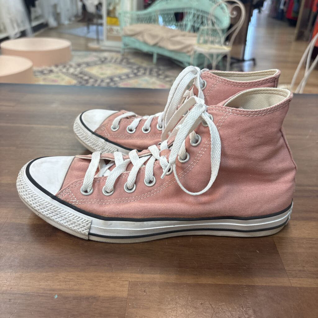 Converse Pink High Top Chuck Taylors 8.5