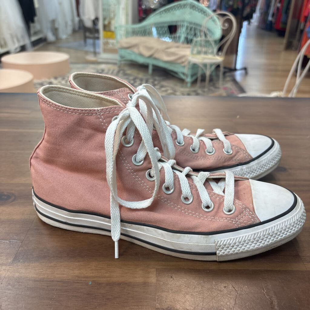 Converse Pink High Top Chuck Taylors 8.5