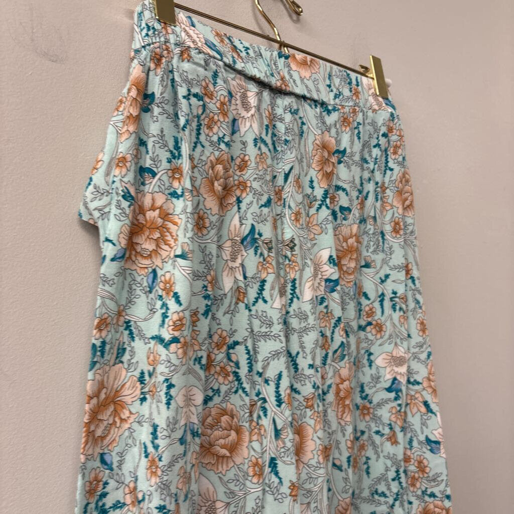 Simplee Printed Tie Front Flowy Pants Small