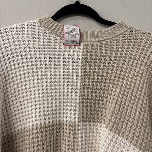 Jessica Simpson Checkerboard Cropped Sweater Small