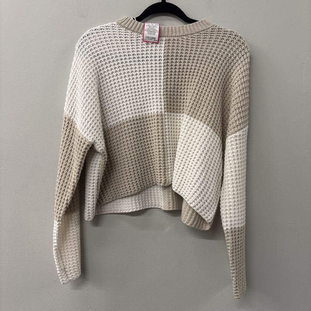 Jessica Simpson Checkerboard Cropped Sweater Small
