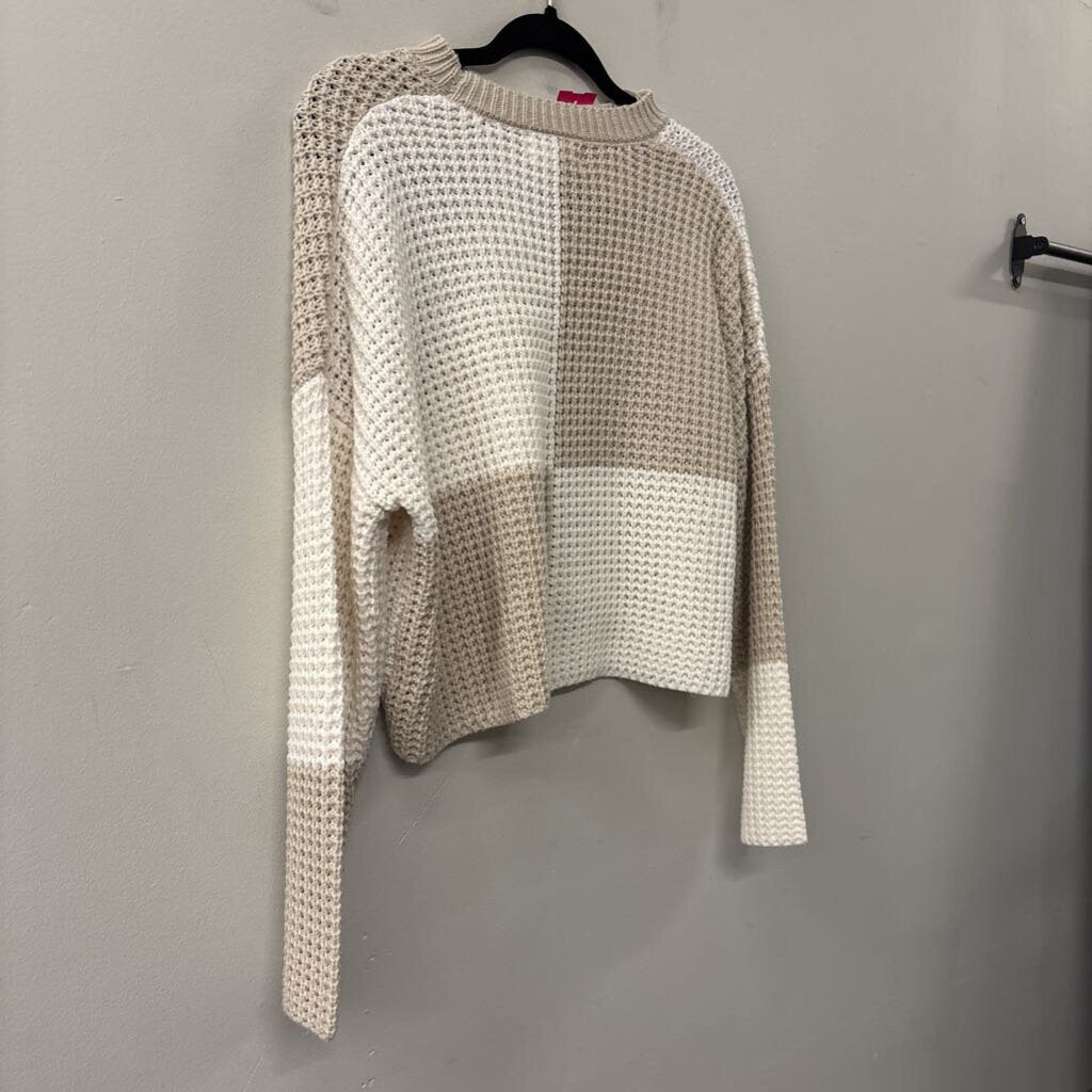 Jessica Simpson Checkerboard Cropped Sweater Small