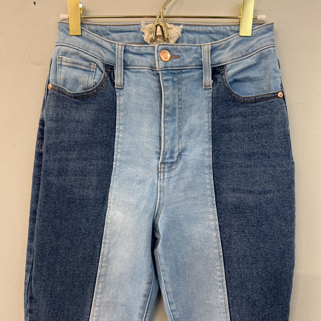 Altar'd State Two Toned Flared Jeans 27
