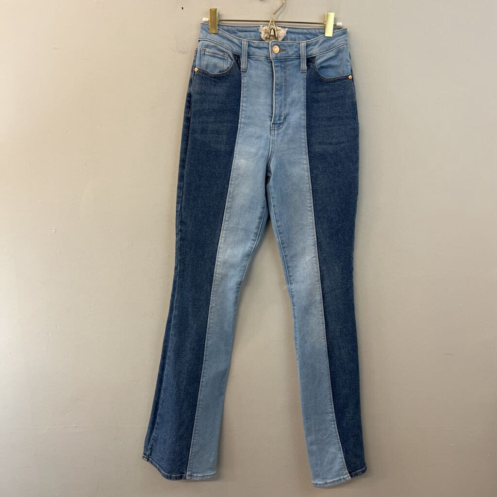 Altar'd State Two Toned Flared Jeans 27