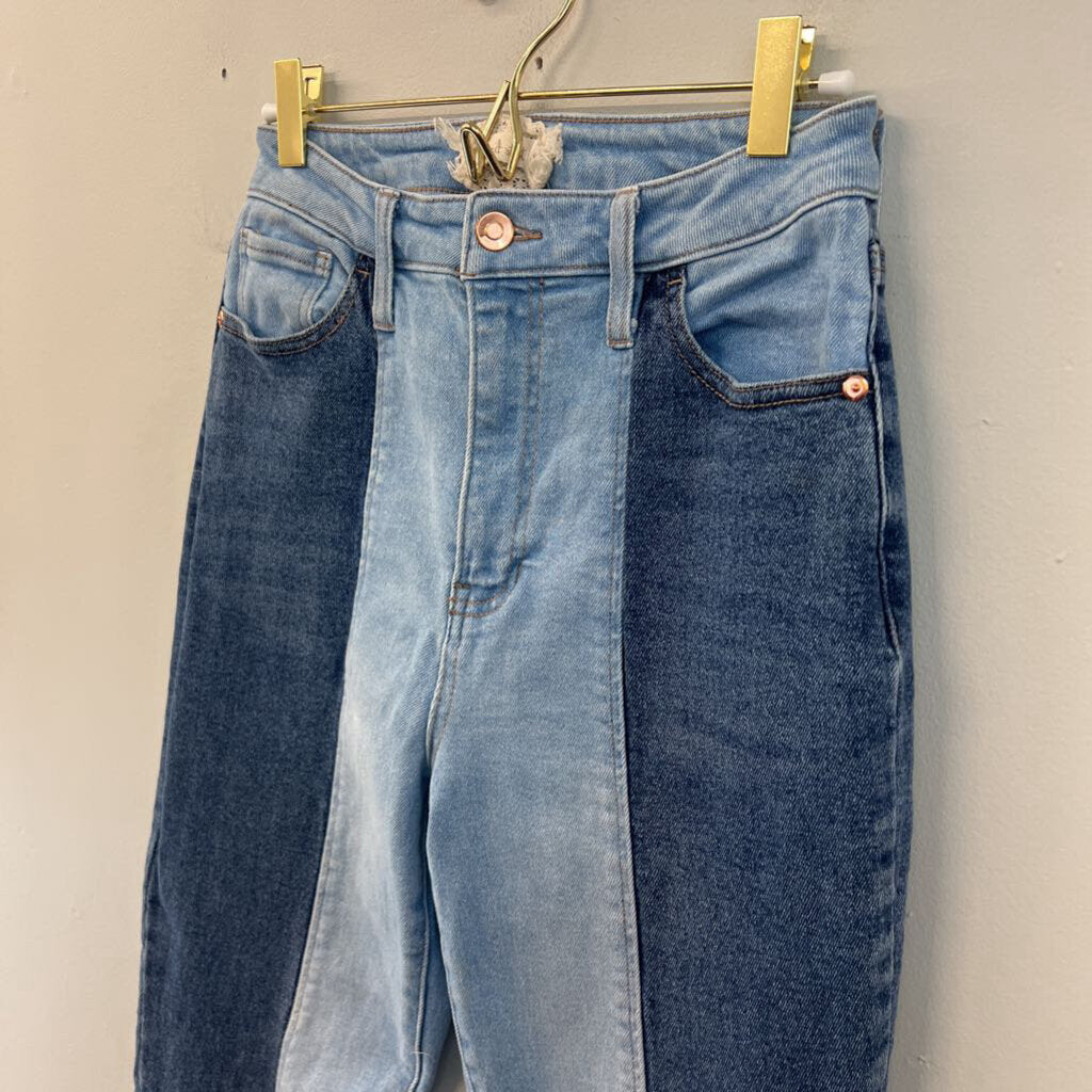Altar'd State Two Toned Flared Jeans 27
