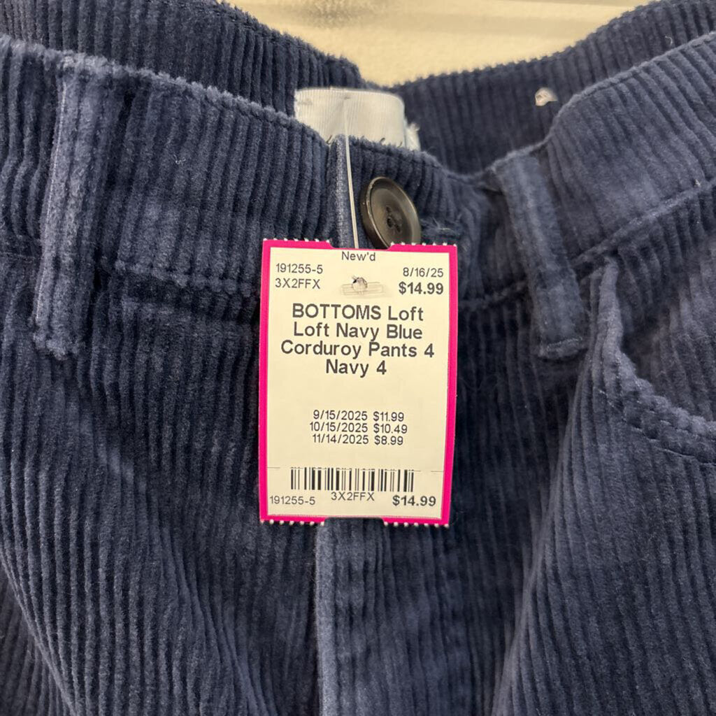Loft Navy Blue Corduroy Pants 4