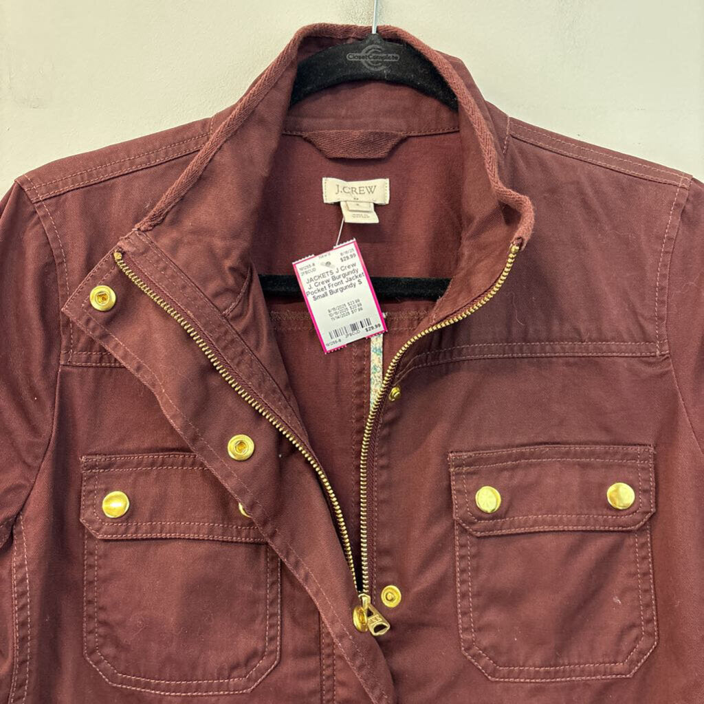 J. Crew Burgundy Pocket Front Jacket Small