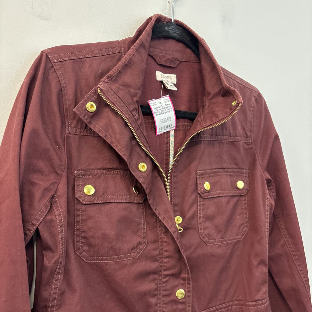 J. Crew Burgundy Pocket Front Jacket Small