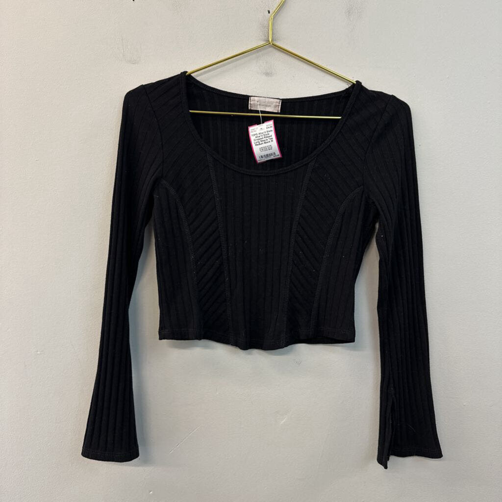 Altar'd State Cropped Ribbed Long Sleeve Tee Medium