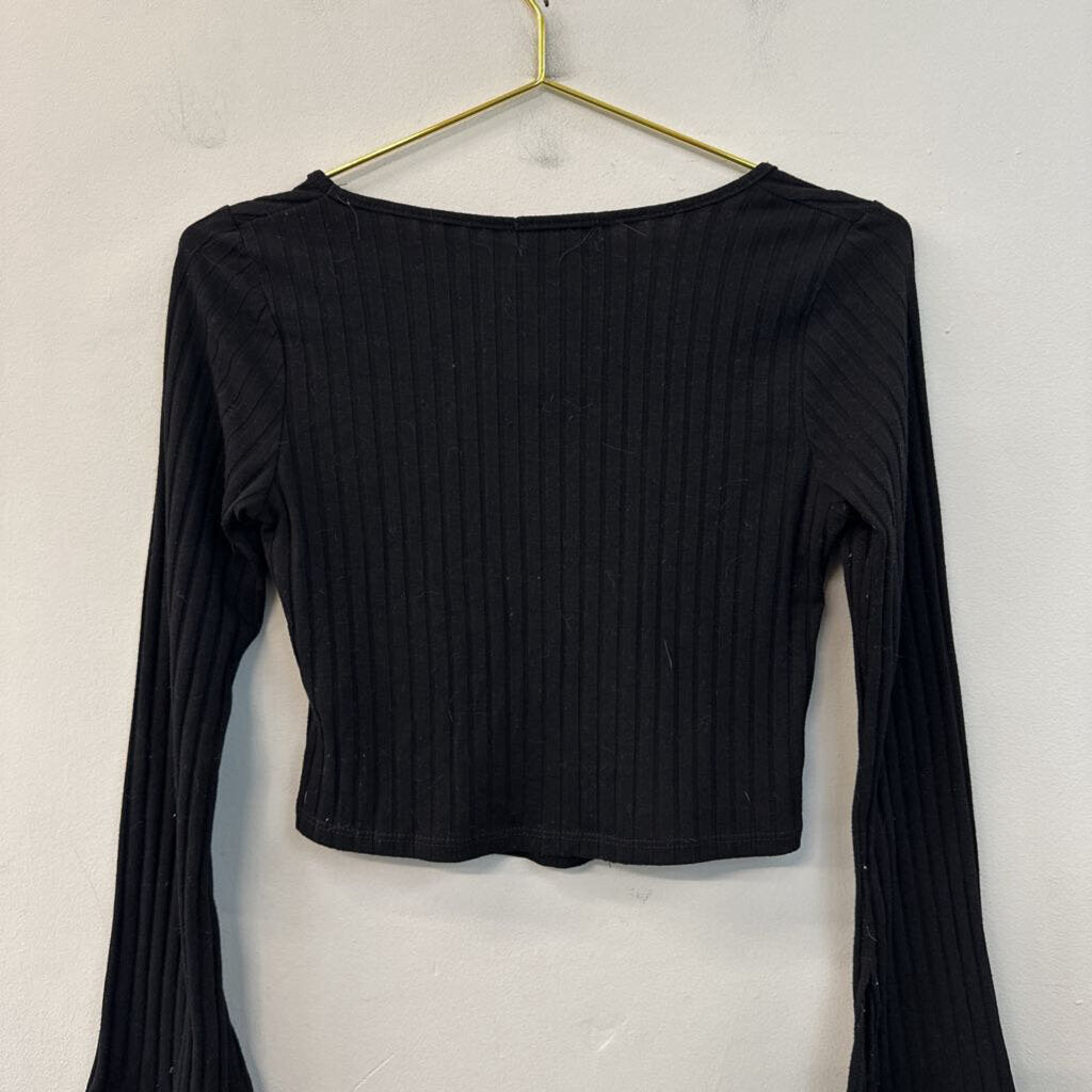 Altar'd State Cropped Ribbed Long Sleeve Tee Medium