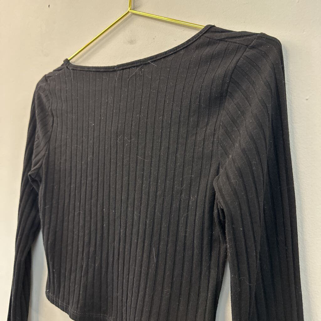 Altar'd State Cropped Ribbed Long Sleeve Tee Medium