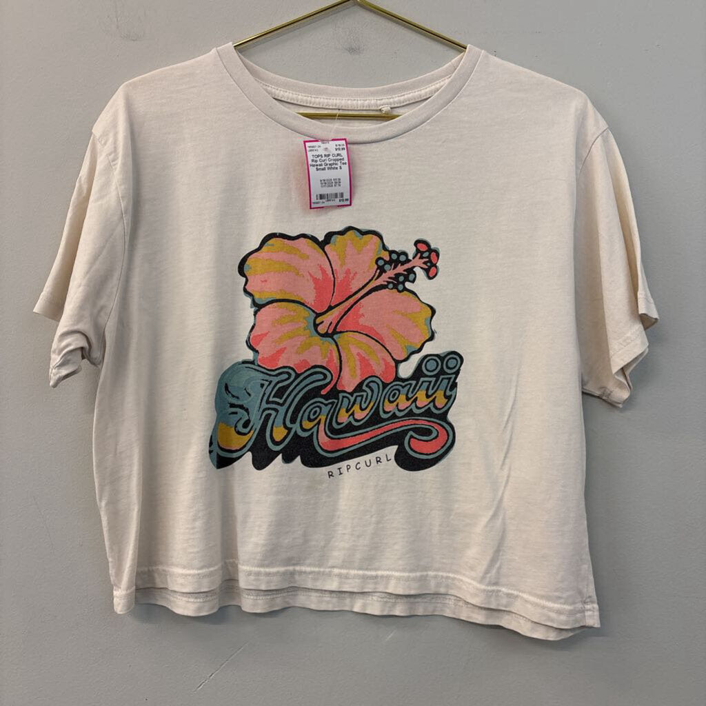 Rip Curl Cropped Hawaii Graphic Tee Small