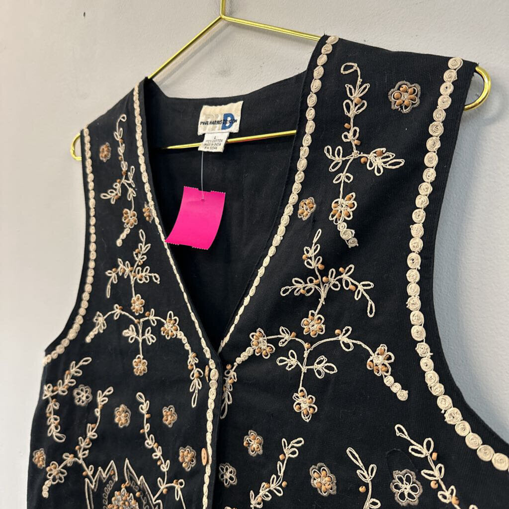 Vintage Paul Harris Design Embroidered Vest Large