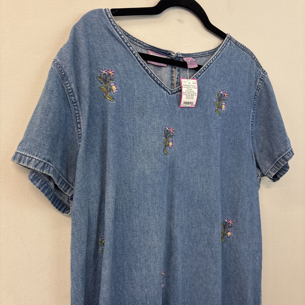 Vintage Premier International Embroidered Denim Dress 2XL