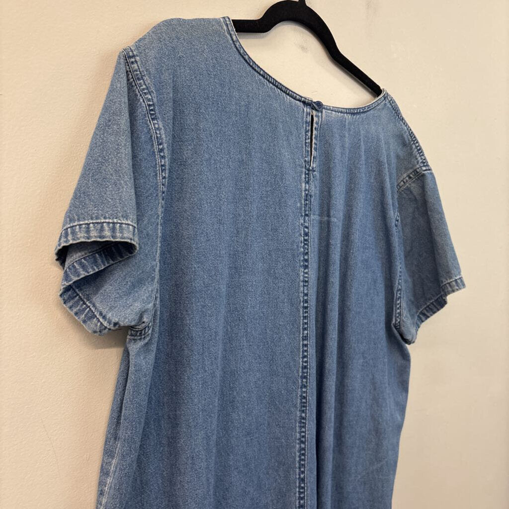Vintage Premier International Embroidered Denim Dress 2XL