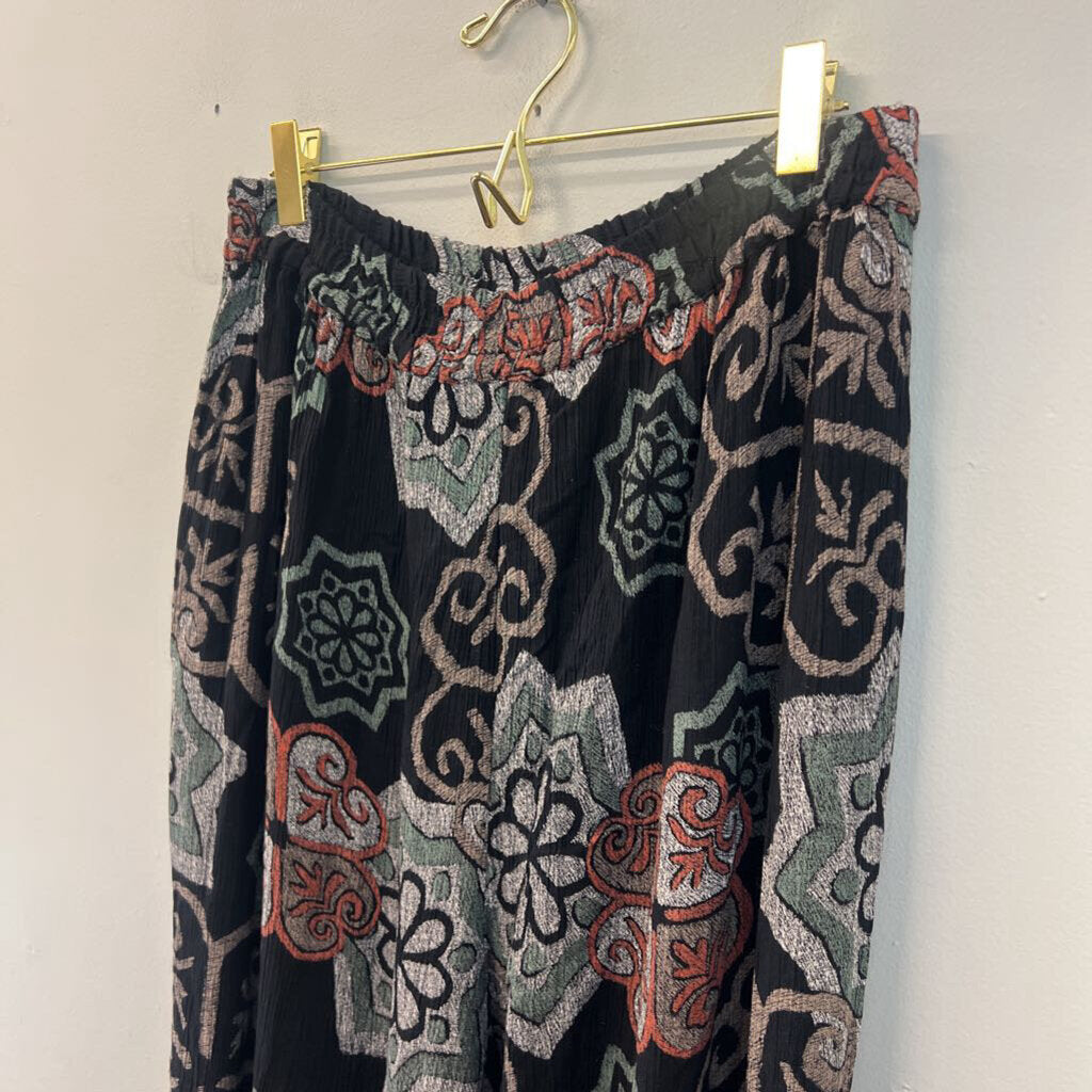 Vintage Sportique Printed Pull On Pants Medium