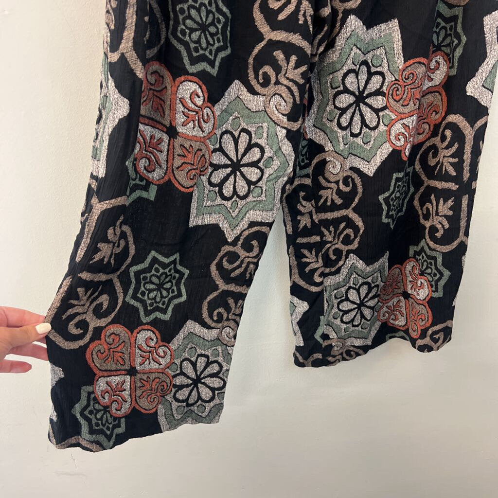 Vintage Sportique Printed Pull On Pants Medium