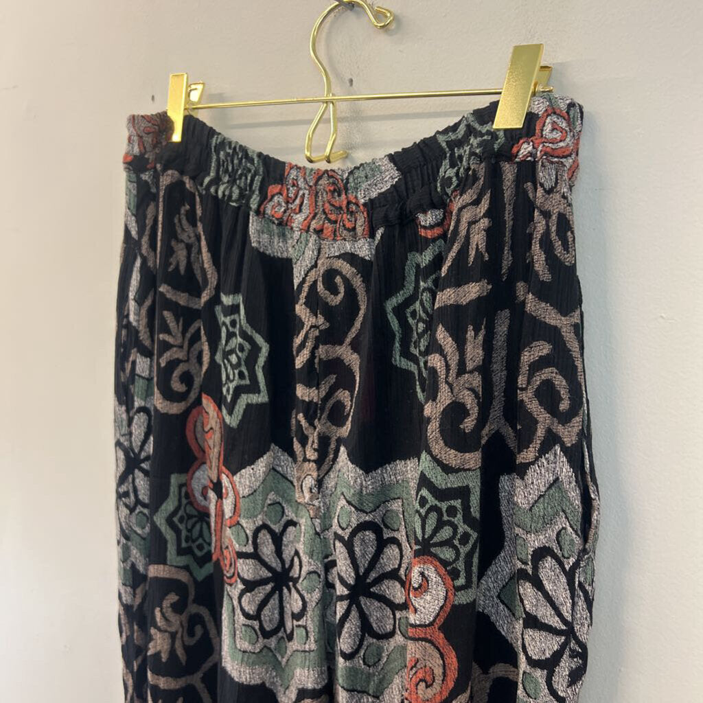 Vintage Sportique Printed Pull On Pants Medium