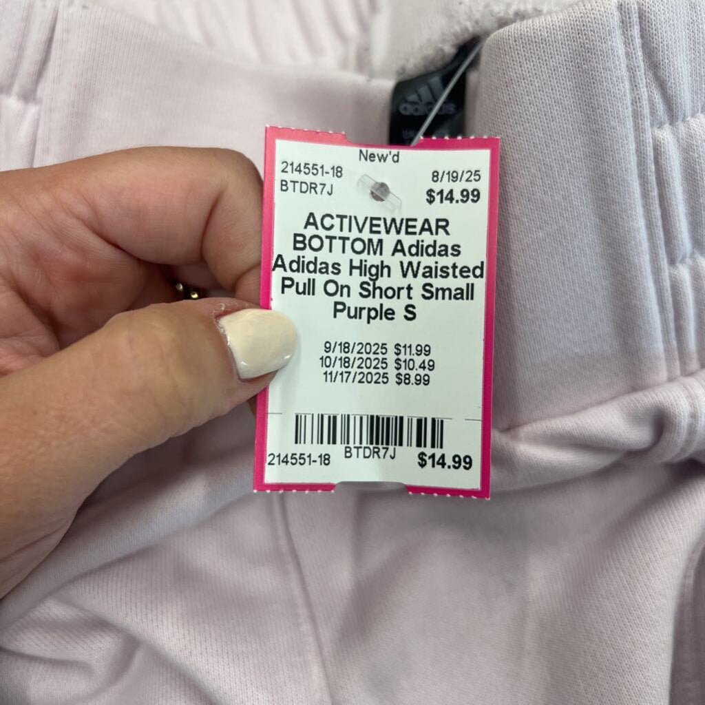 Adidas High Waisted Pull On Short Small