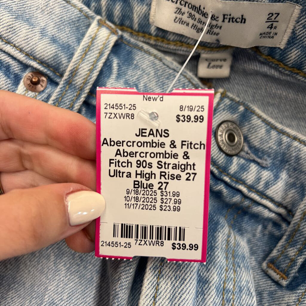 Abercrombie & Fitch 90s Straight Ultra High Rise 27