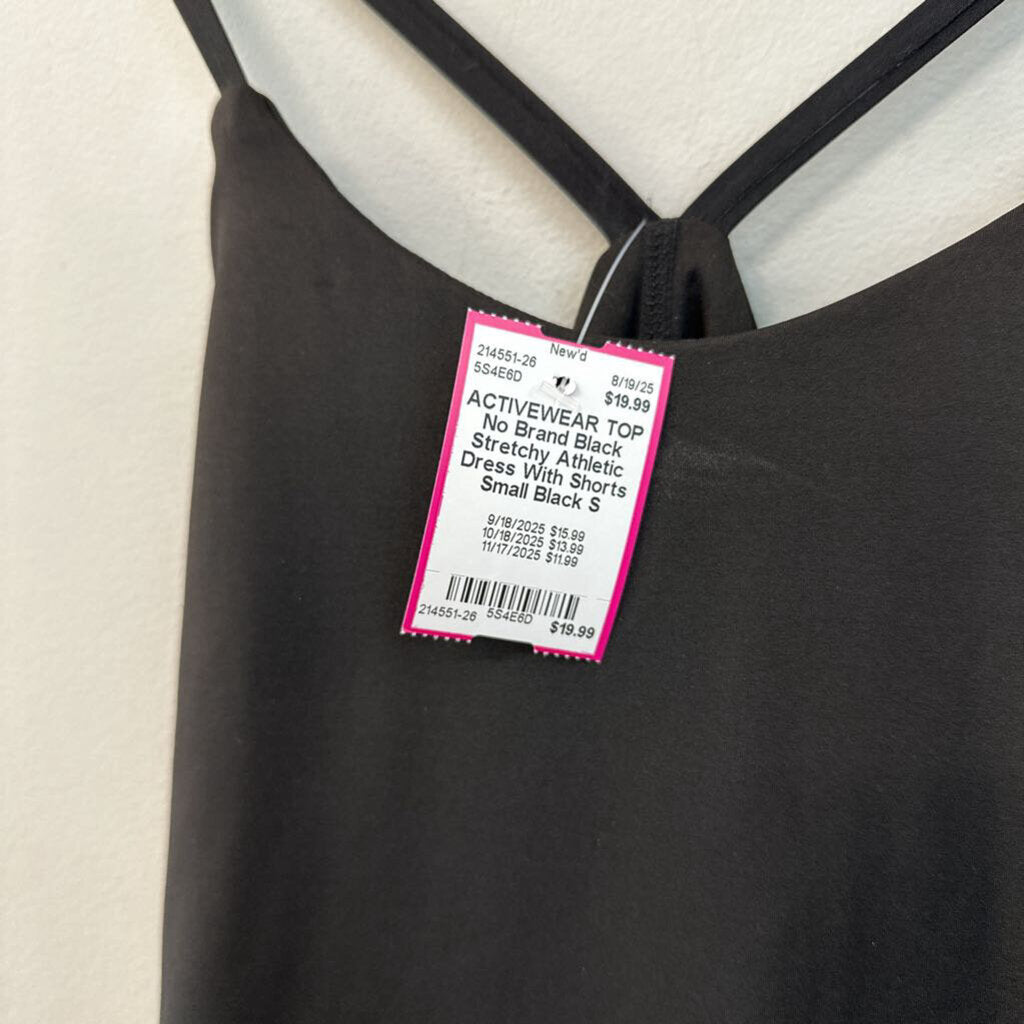 Black Stretchy Athletic Dress With Shorts Small