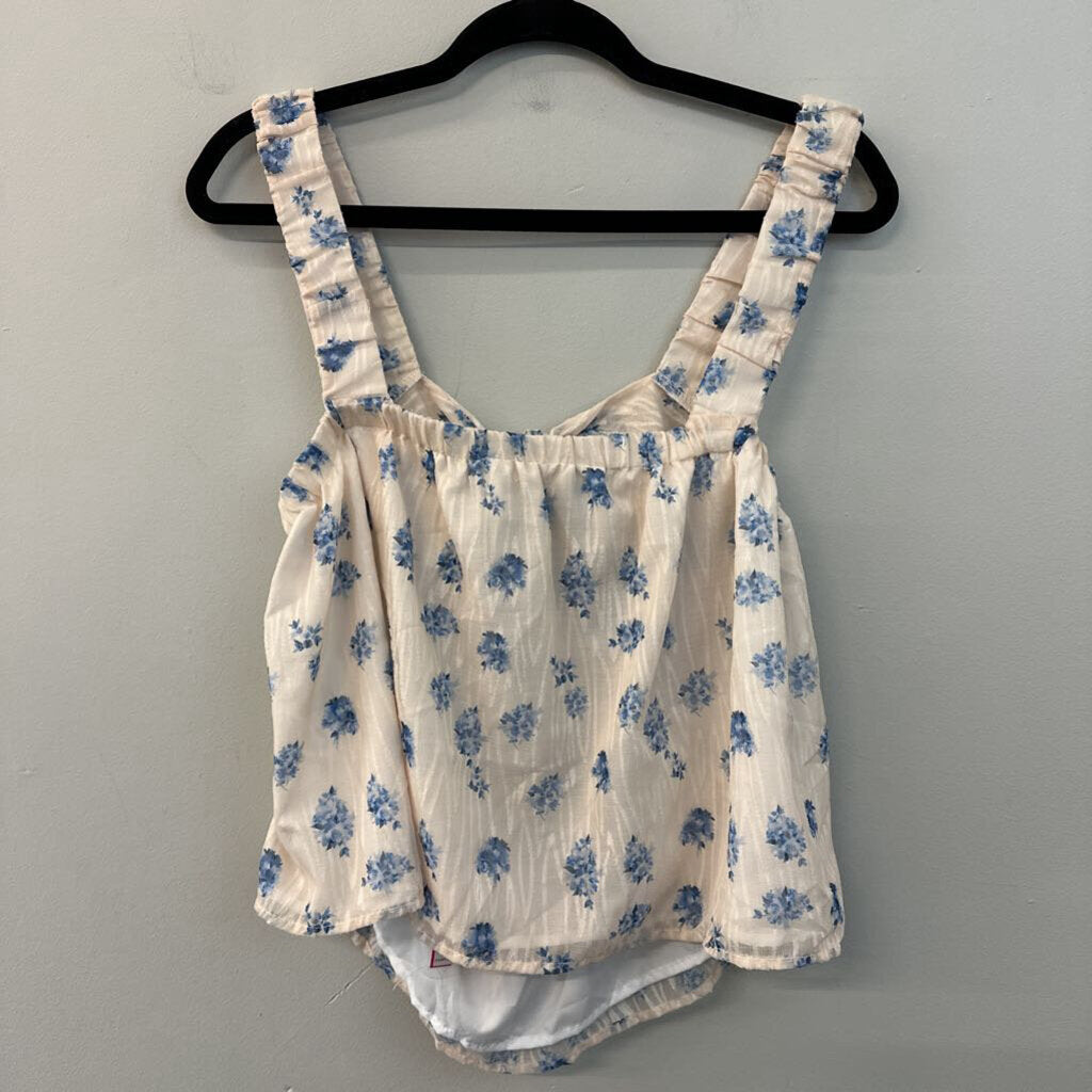 Floral Open Back Tank Top Medium