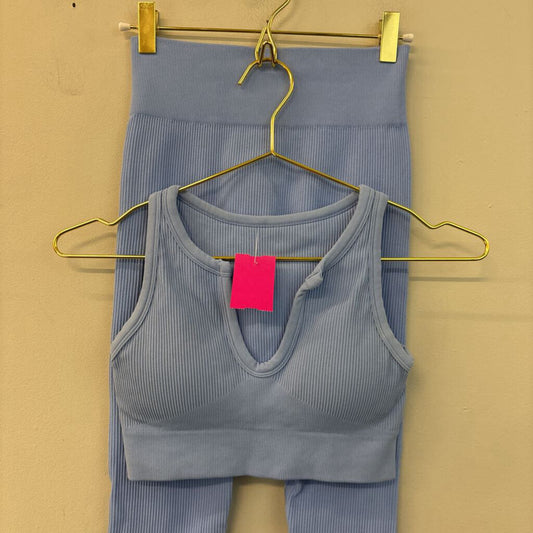 Light Blue Ribbed Athletic Set Small