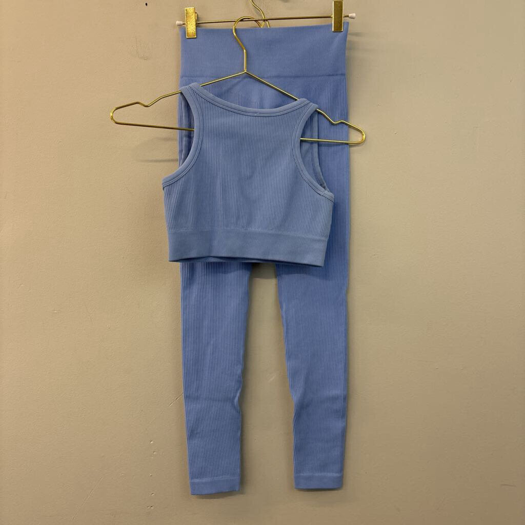 Light Blue Ribbed Athletic Set Small