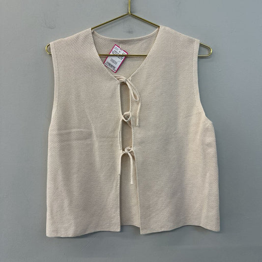 Knit Tie Front Vest Medium
