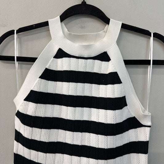Happily Grey Striped Knit Tank Top Medium