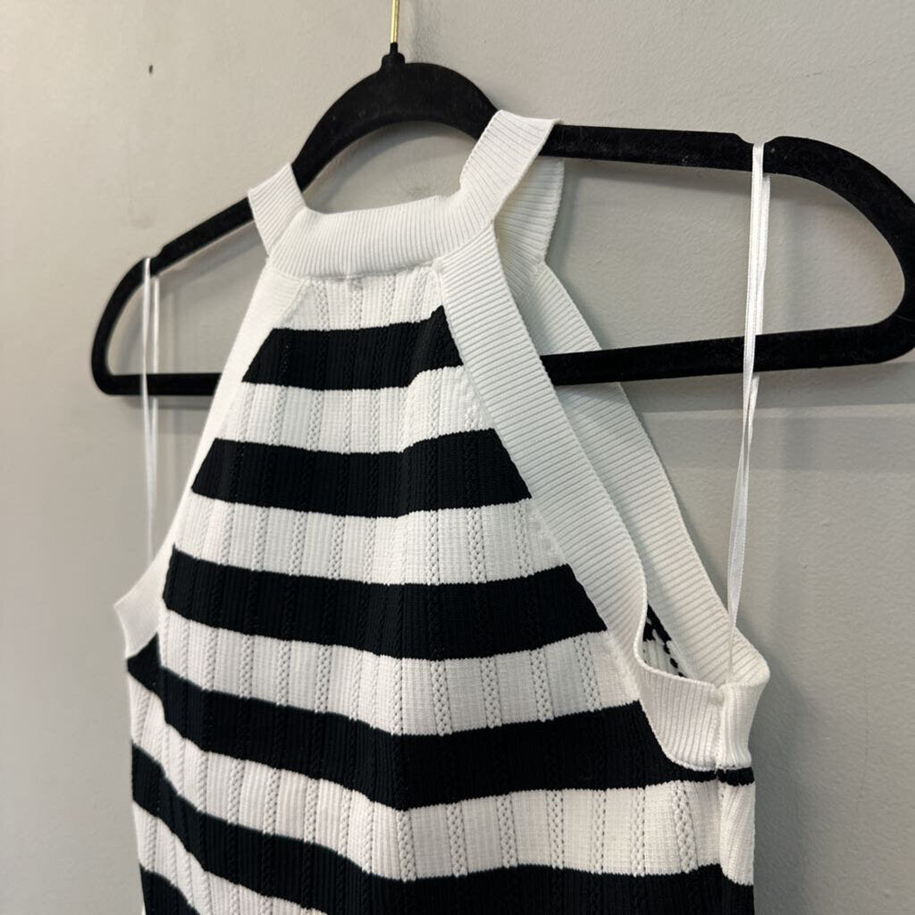 Happily Grey Striped Knit Tank Top Medium