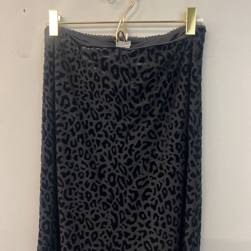 No Boundaries Burn Out Cheetah Print Skirt Extra Small