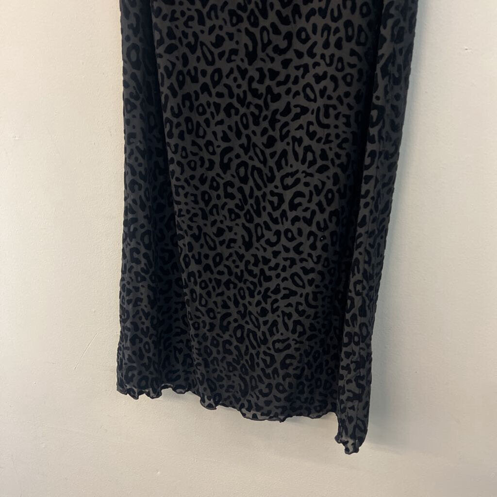 No Boundaries Burn Out Cheetah Print Skirt Extra Small