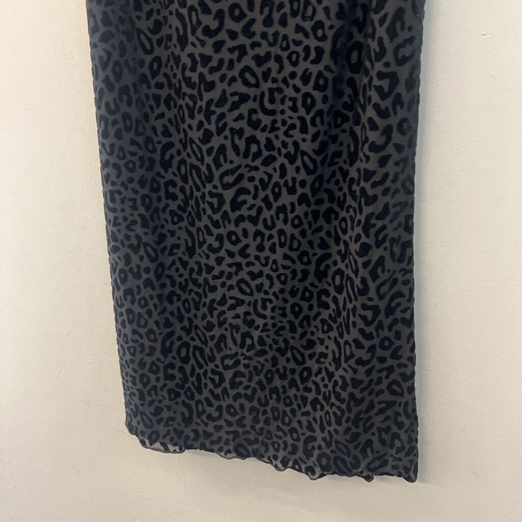 No Boundaries Burn Out Cheetah Print Skirt Extra Small