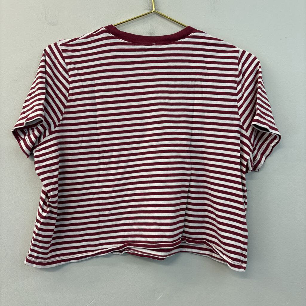 Madewell Striped Boxy-Crop Tee Small