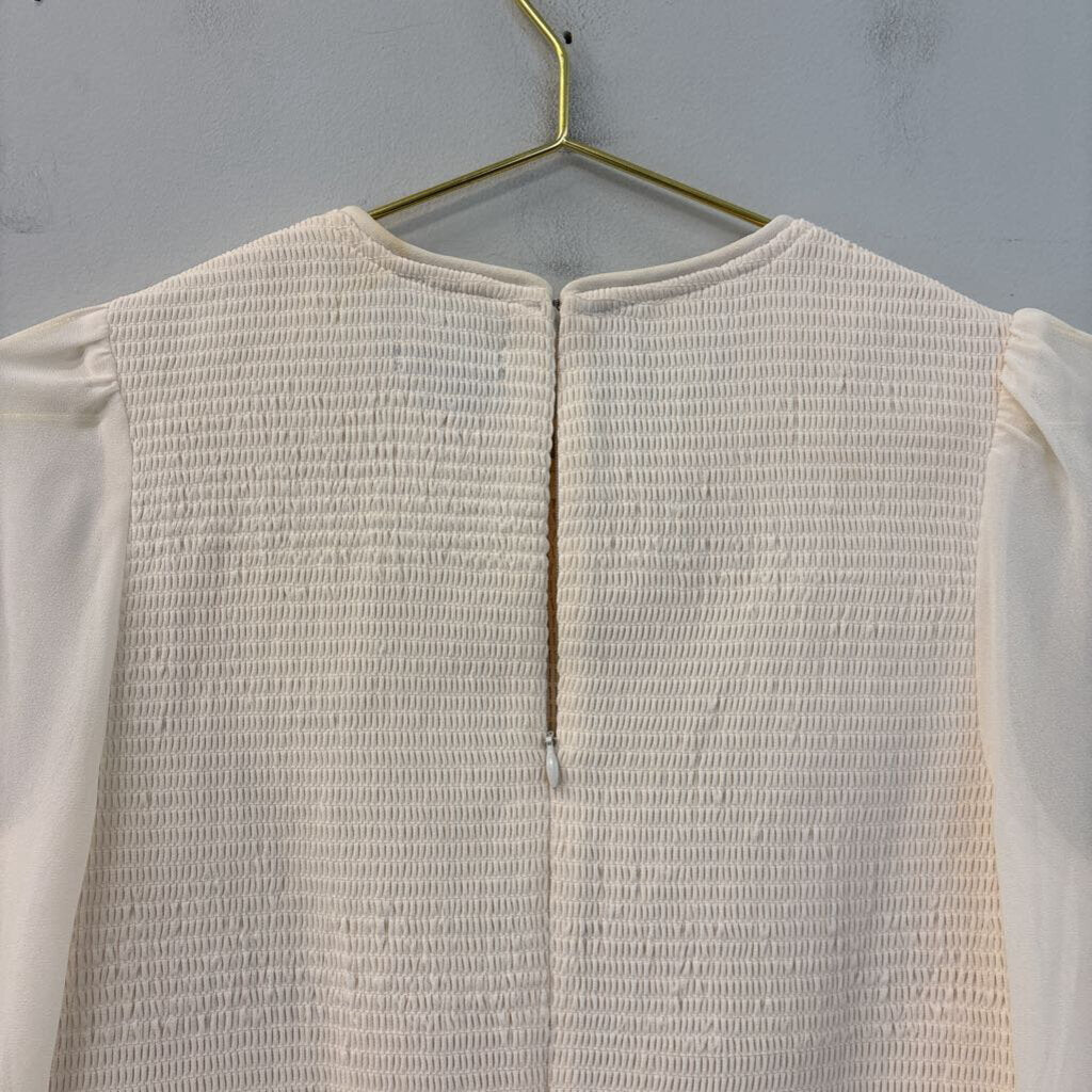 Quince Smocked Long Sleeve Ruffle Top Small