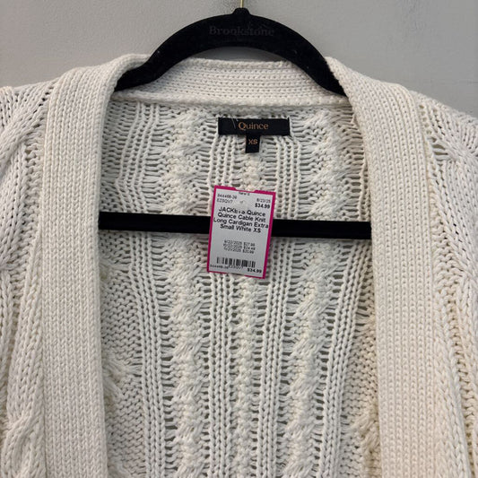 Quince Cable Knit Long Cardigan Extra Small