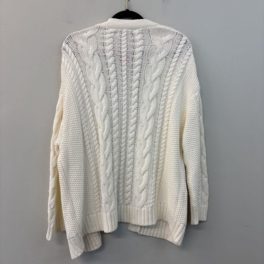 Quince Cable Knit Long Cardigan Extra Small