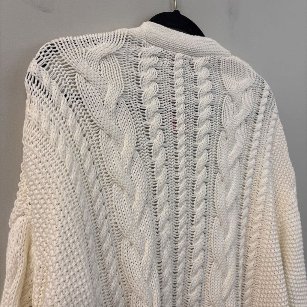 Quince Cable Knit Long Cardigan Extra Small