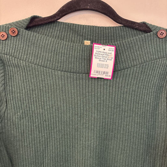 Madewell Ribbed Button Detail Long Sleeve Top Small