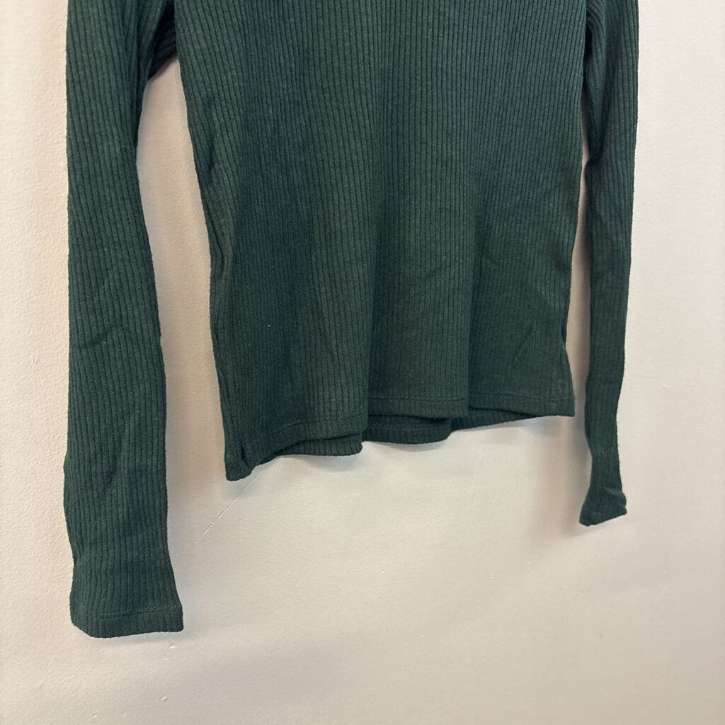 Madewell Ribbed Button Detail Long Sleeve Top Small