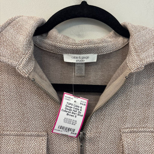 Cable & Gauge Half Zip Collared Shirt Small