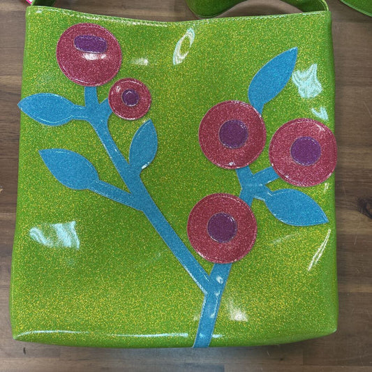Glittersweet Vinyl Flower Crossbody Bag