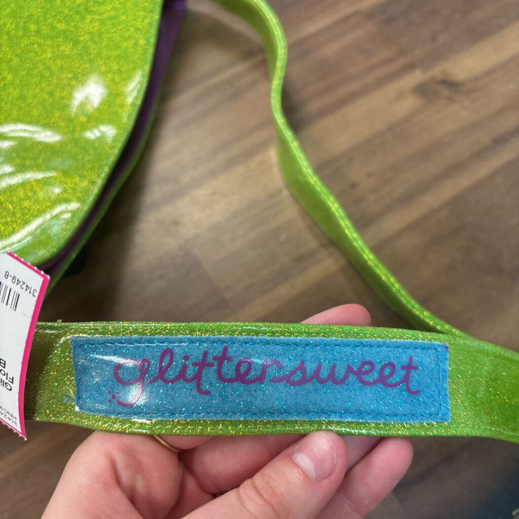 Glittersweet Vinyl Flower Crossbody Bag