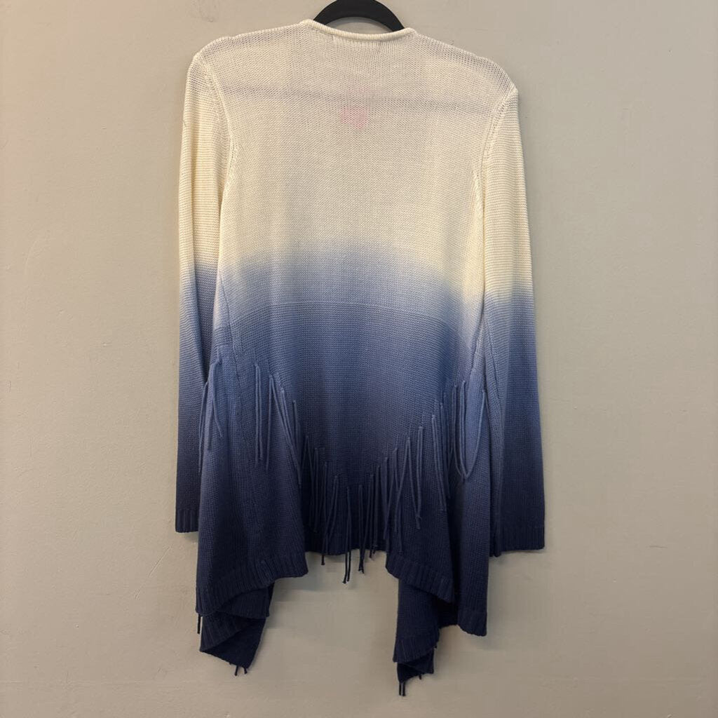 Valerie Stevens Ombre Fringe Cardigan Large
