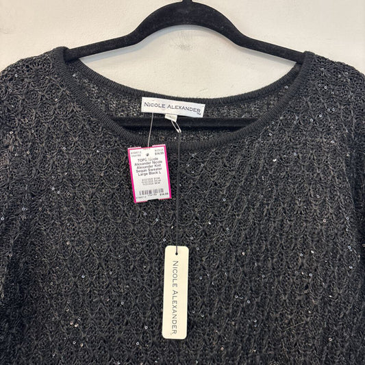 Nicole Alexander Knit Sequin Sweater Large