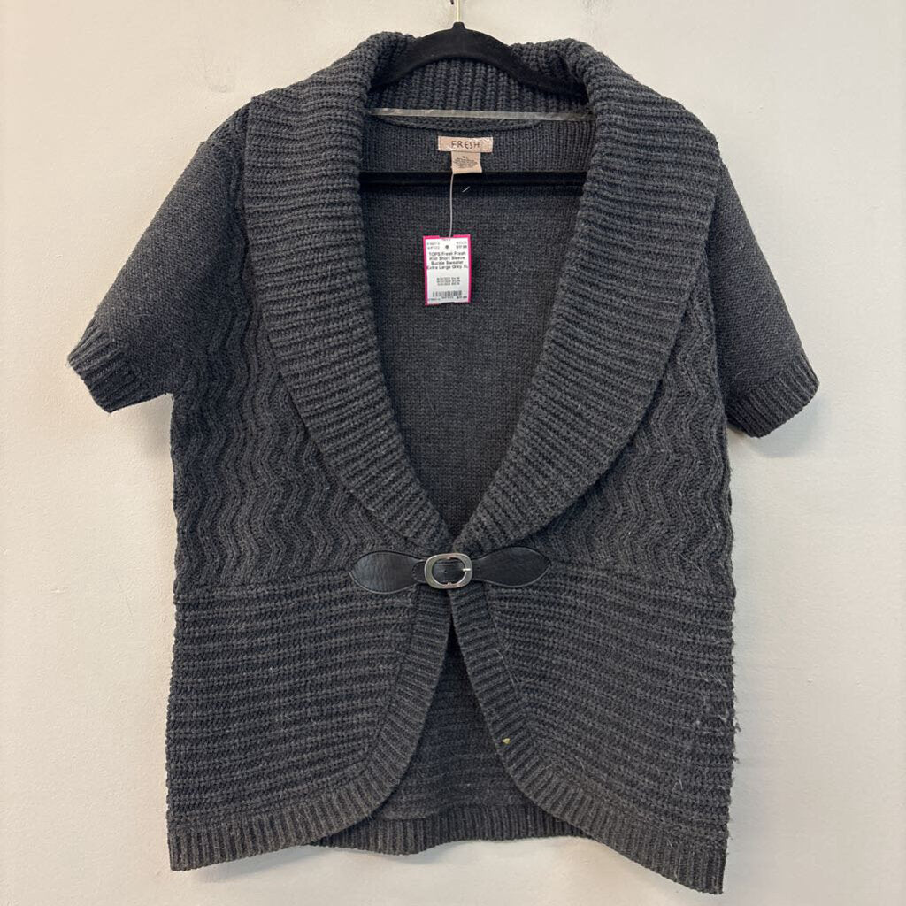 Fresh Knit Short Sleeve Buckle Sweater Extra Large