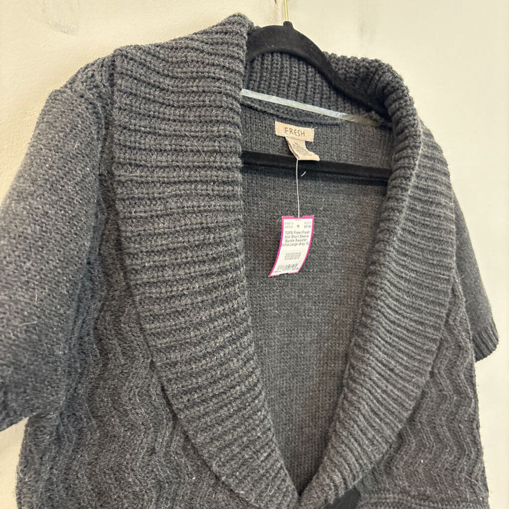 Fresh Knit Short Sleeve Buckle Sweater Extra Large