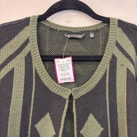 Hannah Green Printed Long Cardigan Large