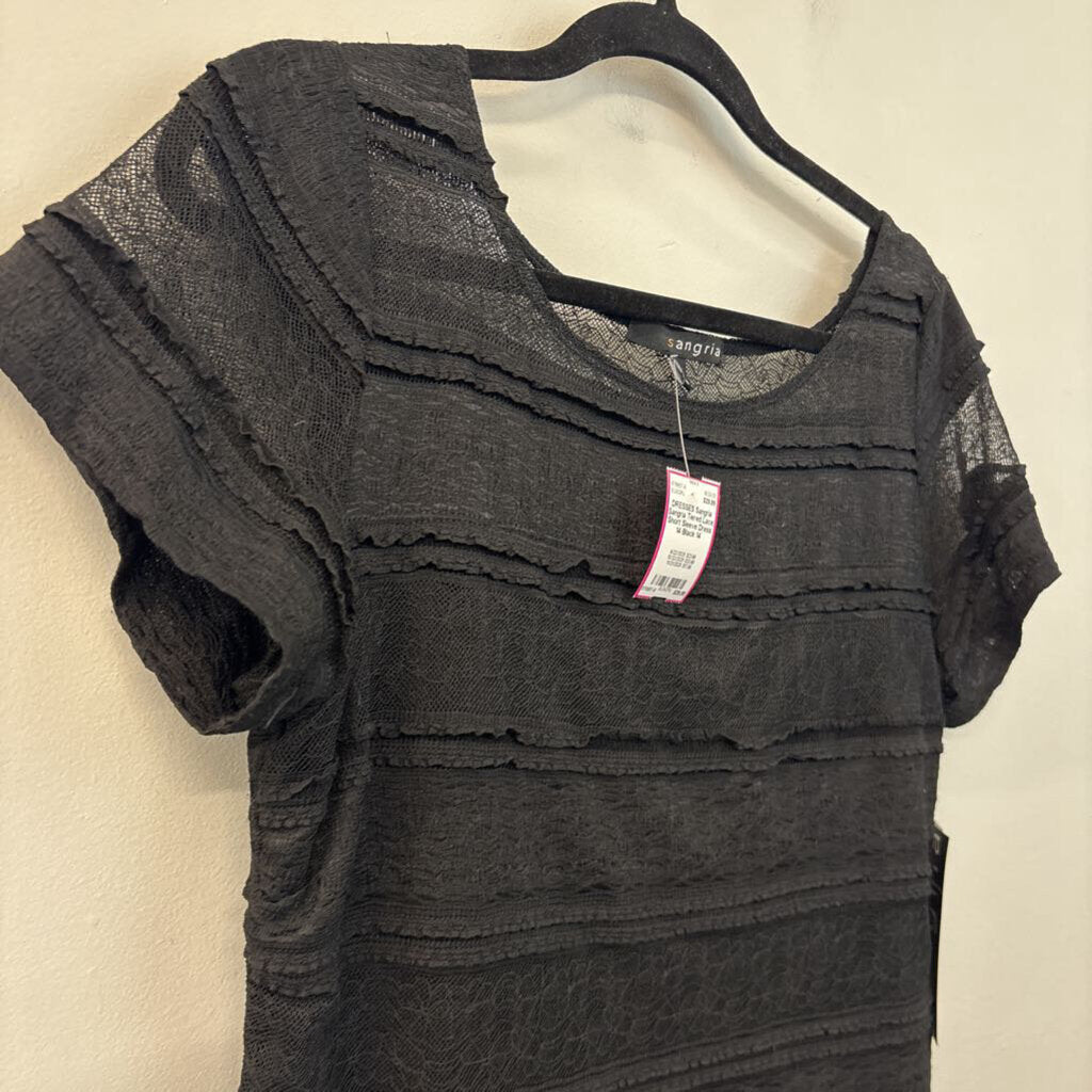 Sangria Tiered Lace Short Sleeve Dress 14